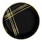 Smarty Had A Party 7.5" Black with Gold Brushstroke Round Disposable Plastic Appetizer/Salad Plates (120 Plates), 120PK 917BG-CASE - alternate 5
